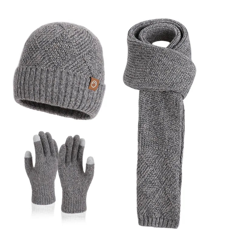 Winter knitted hat, scarf and gloves set by HSF Marketplace for cold weather protection