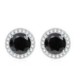 Tezzc moissanite stud earrings in 925 sterling silver with sparkling green, blue, pink, red, and black stones