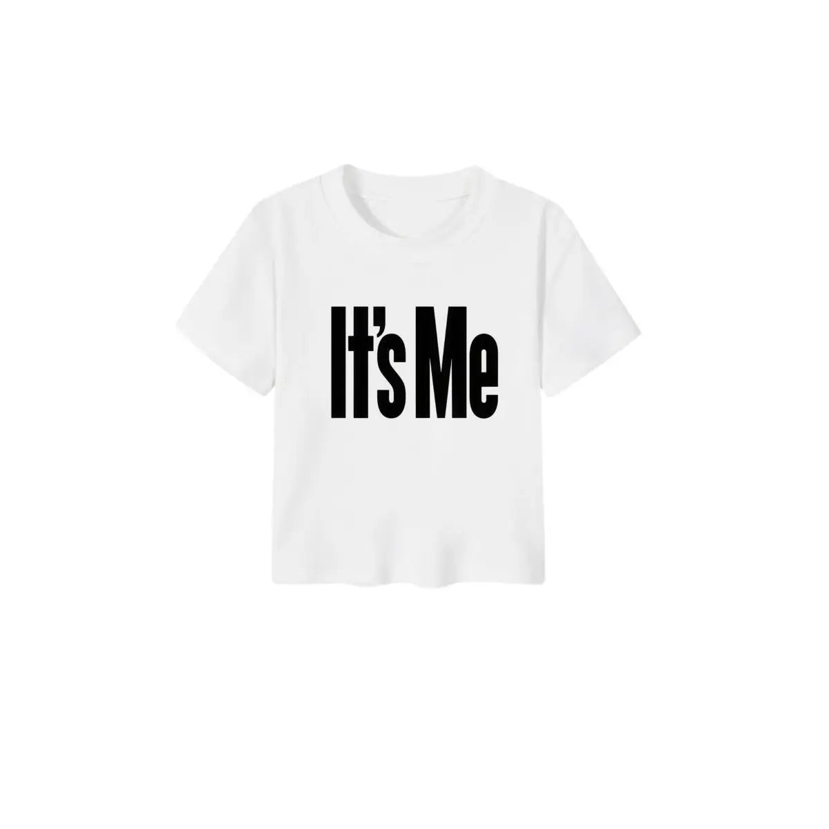 Kpop-inspired print crop T-shirt for women, casual cotton tee by HSF Marketplace