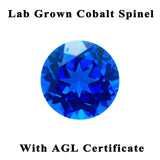 Lab Grown Sapphire Round Shape Royal Blue Color DIY Charms Jewelry Making Ring Necklace Earrings Main Materials Certificate
