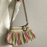 Y2K striped leopard shoulder bag for women, vintage luxury handbag design by HSF Marketplace