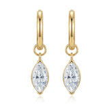 NeeTim D color marquise cut moissanite drop dangle earrings in 925 sterling silver hoops