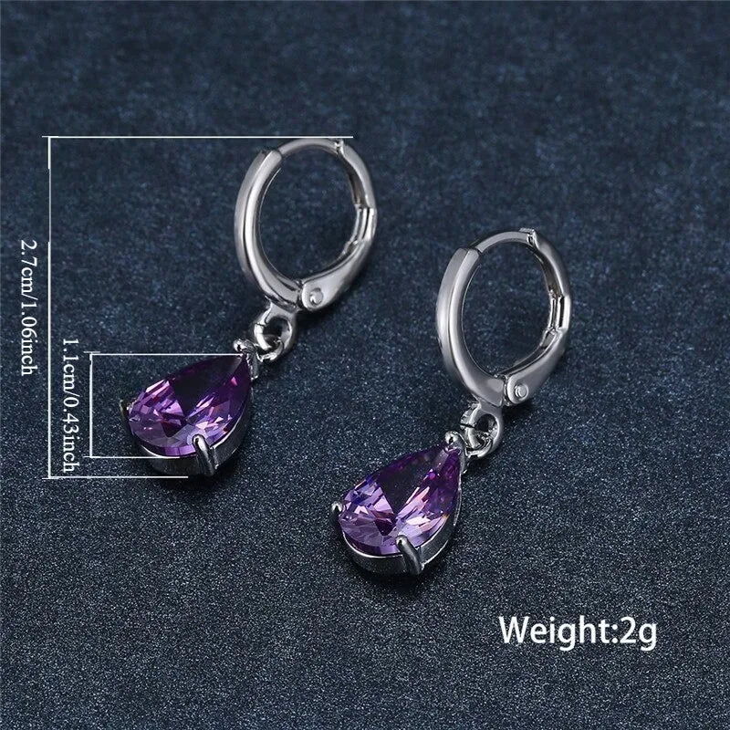 Blue crystal dangle earrings for women, 10-pair jewelry set by HSF Marketplace