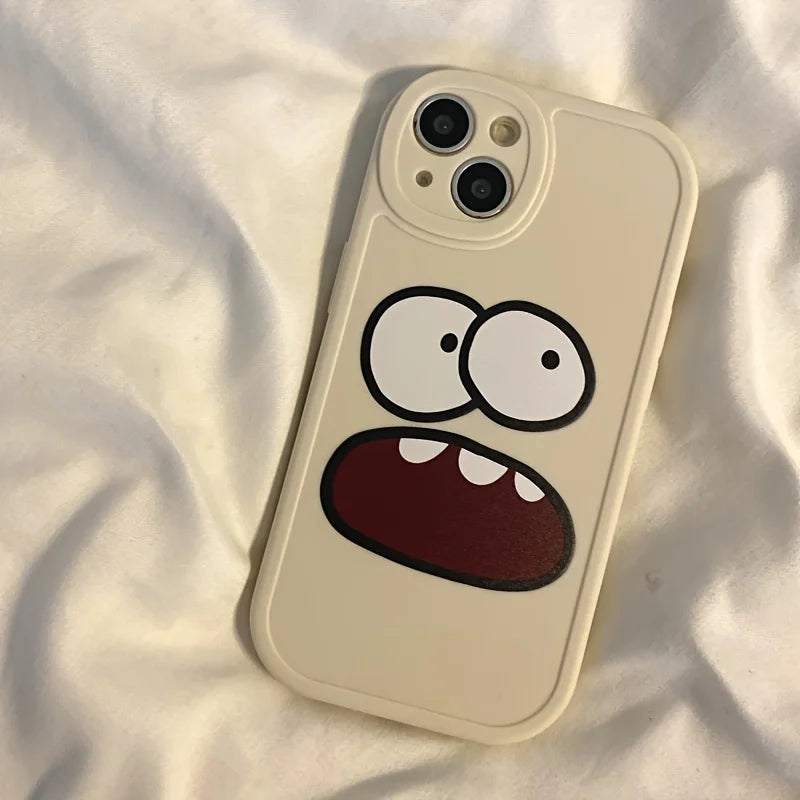 Chubby girl silicone soft case for iPhone 11-18 with playful bucktooth design, HSF Marketplace phone case