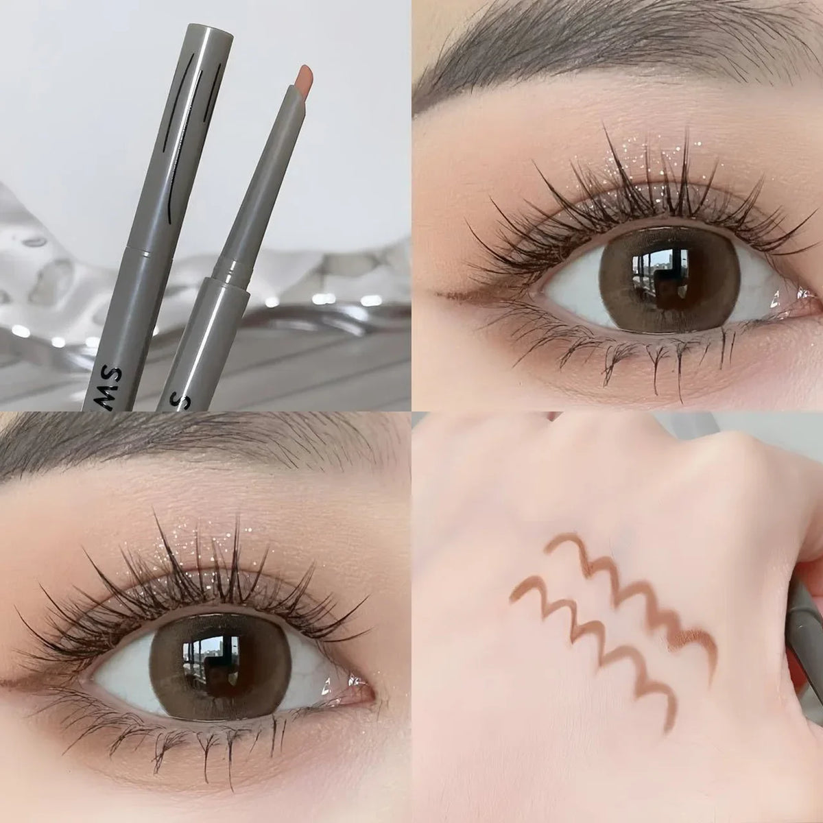 HSF Marketplace rose red matte eyeliner pencil with wine red color and waterproof finish for eye makeup
