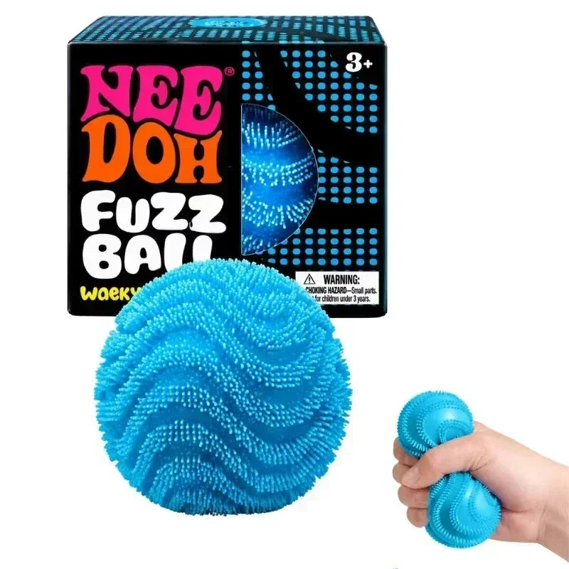 2026 New Model NeeDoh Fuzz Ball Wonder Waves Sensory Squeeze Toy Textured Stress Relief Fidget Ball for Adults Toy