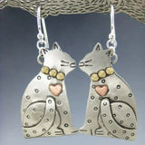 Cute cat earrings, holiday jewelry for women's holiday