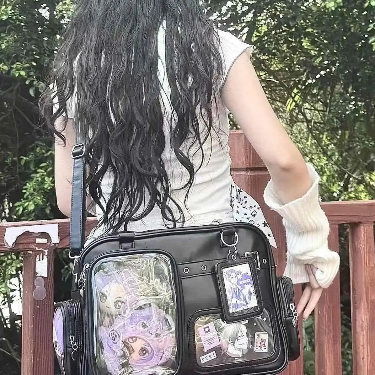 Harajuku Pin Doll 20cm display Ita bag by HSF Marketplace, large capacity PU leather shoulder bag with preppy style for women