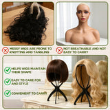 GOIPLE Wig Stand with Wig Shampoo Set for Storage, Detangling Brush and Vent Brush Suitable for Daily Use and Travel