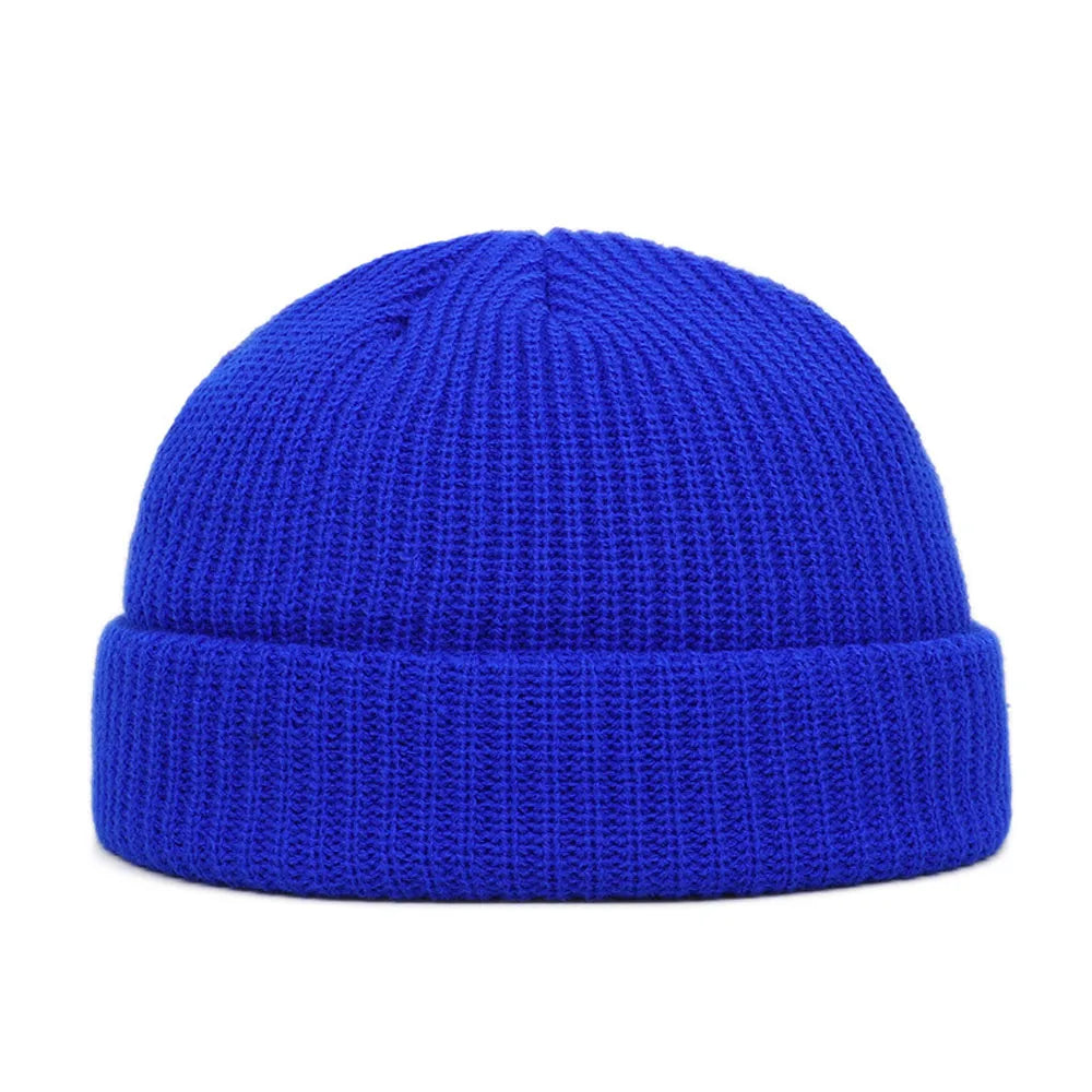 Unisex knitted beanie hat for women, cozy winter ribbed design in a classic style