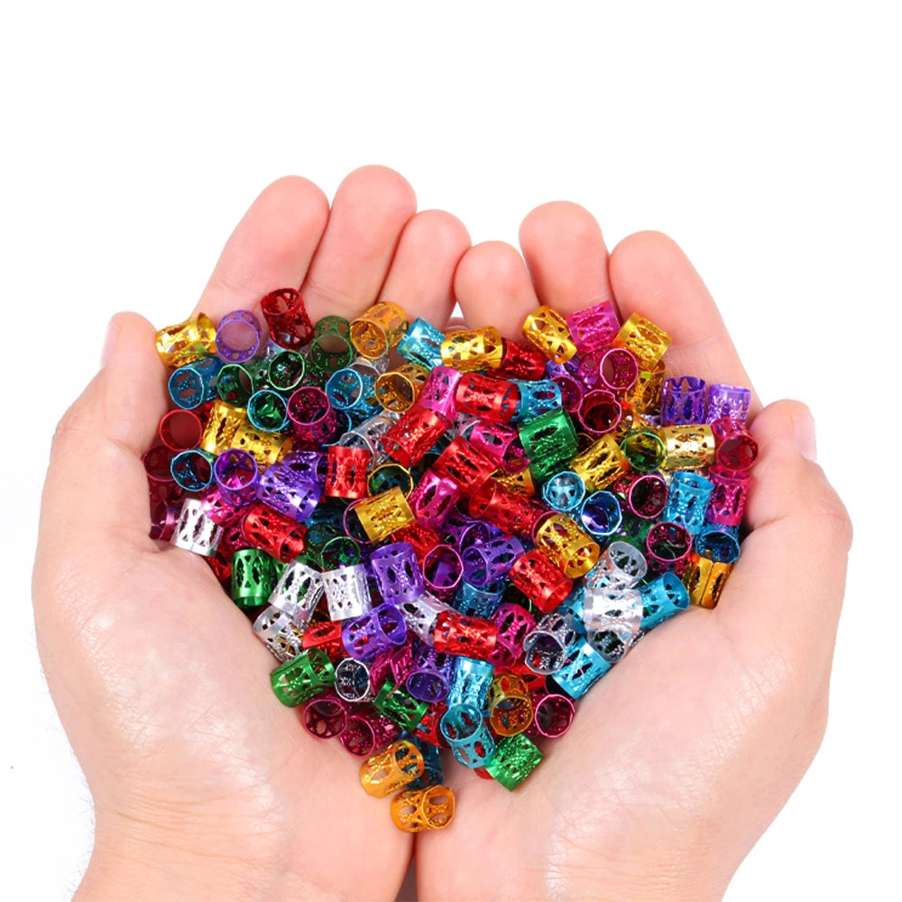 50-piece hollow-out hair rings for braiding and dreadlocks, HSF Marketplace hair styling tools