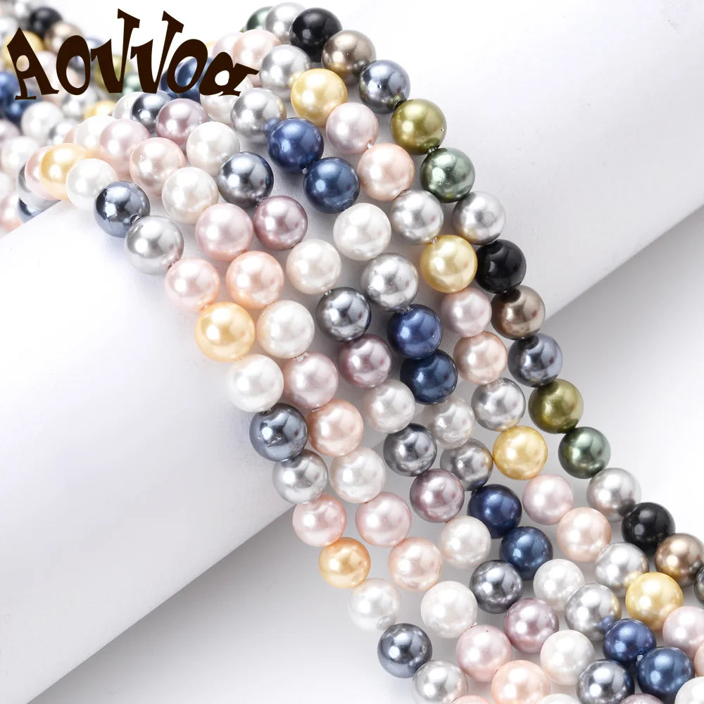 Natural freshwater shell pearl beads for jewelry making, displayed as hair styling tools
