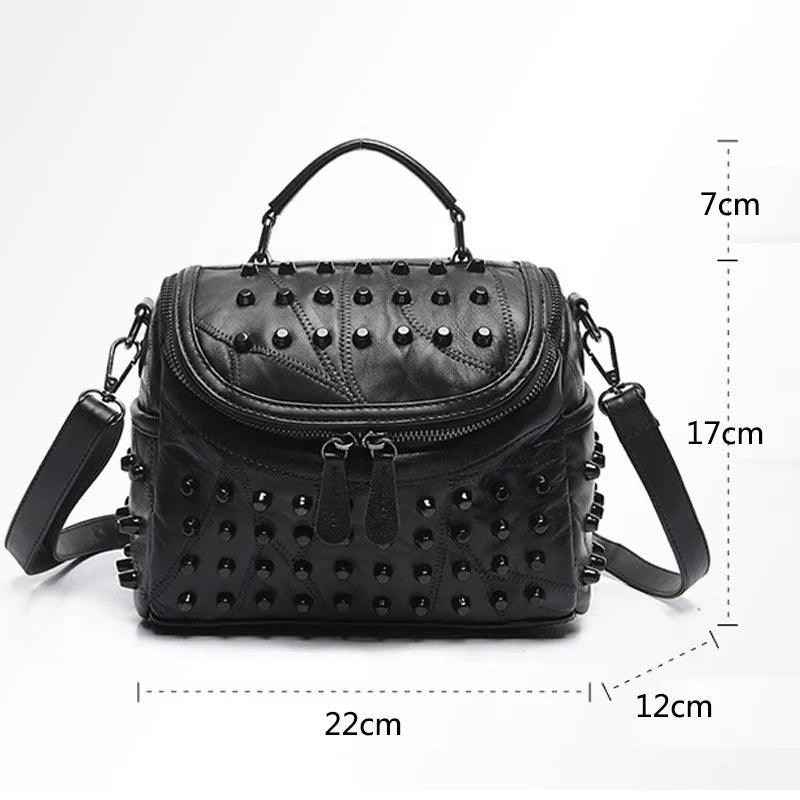 HSF Marketplace genuine leather messenger bag for women, stylish durable handbag with adjustable shoulder strap