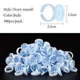 100PCS Disposable Glue Rings Eyelash Extension/Nail Art/Tattoo Blossom Smart Cup Extension Supplies Tools