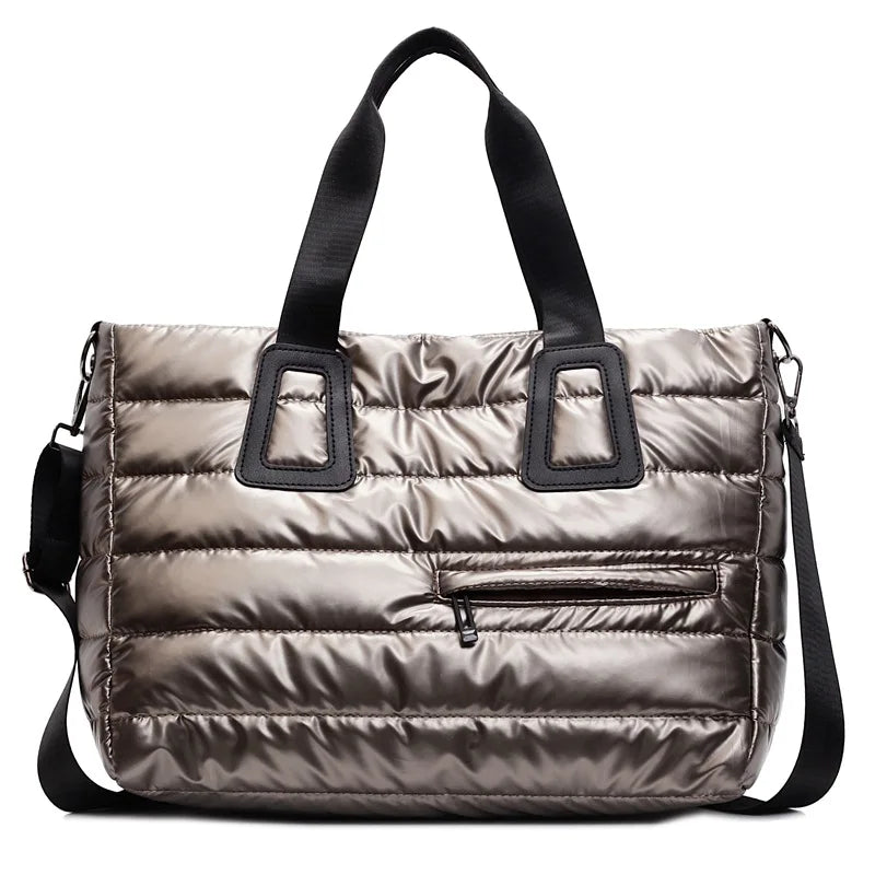 Women's cotton tote bag by HSF Marketplace, versatile autumn winter handbag with spacious open design