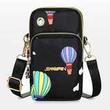 Women's HSF Marketplace crossbody mobile phone bag with three-layer wallet and coin pocket, shoulder strap, and compact design.