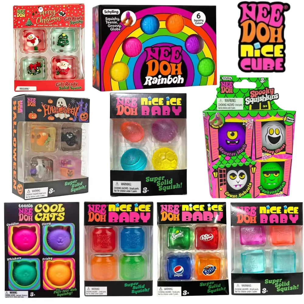 Mini stress relief cube 4-pack sensory toys for fidgeting and relaxation by HSF Marketplace
