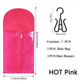 Wig Storage Bags Hair Extensions Storage Bag with Hanger for Lace Wigs Hair Extension Holder Wig Hanger with Bag Wig Accessories