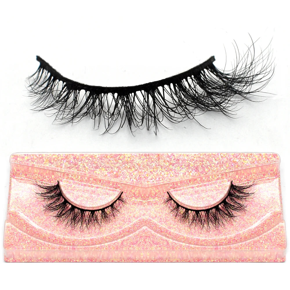 3D real mink false eyelashes with fluffy, wispy short clusters by HSF Marketplace
