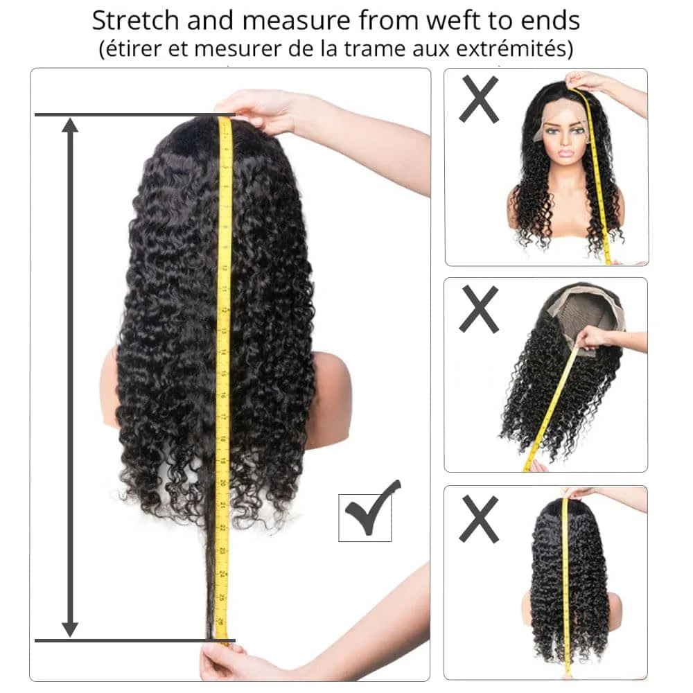 40 Inch 13X4 13x6 Deep Wave HD Transparent Lace Frontal Wigs Water Wave 250% Density Lace Front Wig Brazilian Pre Plucked With Baby Hair  Wig Natural Black Color Human Hair Wigs For Women