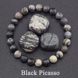 Original Reiki Blue Apatite Beads Bracelet Men Women Natural Lapis Lazuli Amethyst Yellow Tiger Eye Stone Beads Bracelet Jewelry
