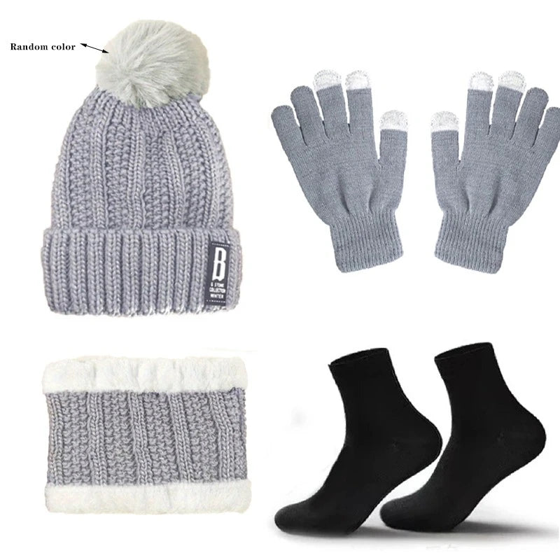 Warm winter beanie hat, gloves and scarf set for men and women by HSF Marketplace