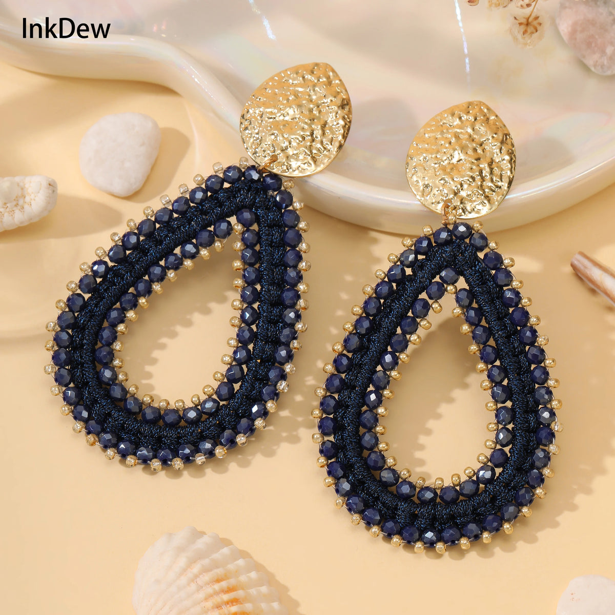 Colorful water drop shape handmade earrings for women, vibrant jewelry design