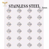 12 pairs white crystal stud earrings set, 2–7mm round and square zircon designs with gold-tone stainless steel backs