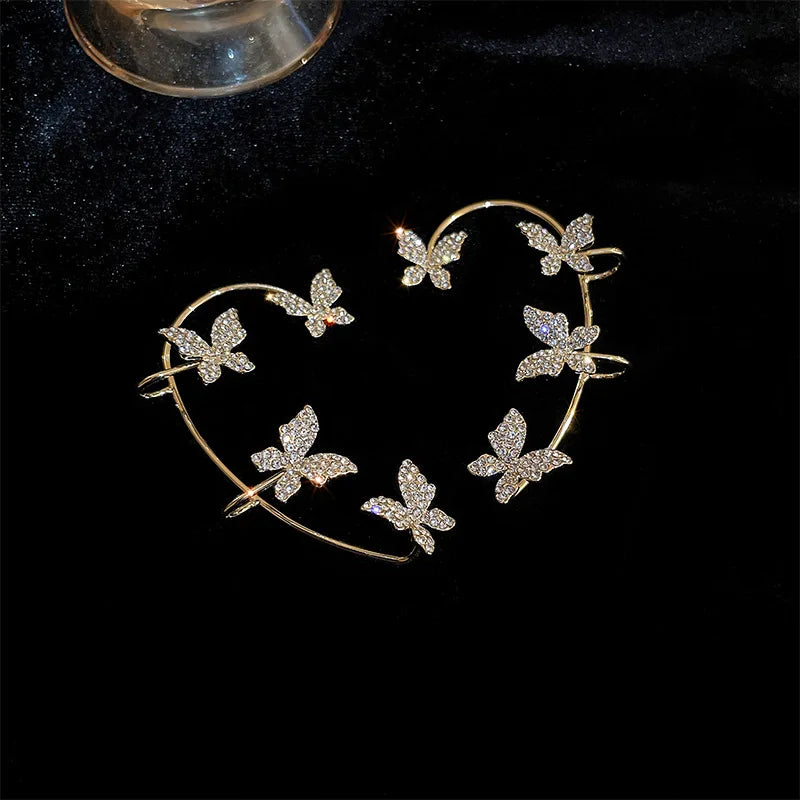 Luxury crystal tassel clip earrings for women, sparkling design by HSF Marketplace