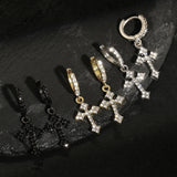 Minimalist zirconia cross dangle earrings for women by HSF Marketplace, featuring sparkling cross pendants