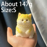Cute Kawaii Cat Squishy Soft Silicone Stress Relief Squeeze Toy Anxiety Relief Desk Buddy Gift for Kids Adults Desk Decor Gift