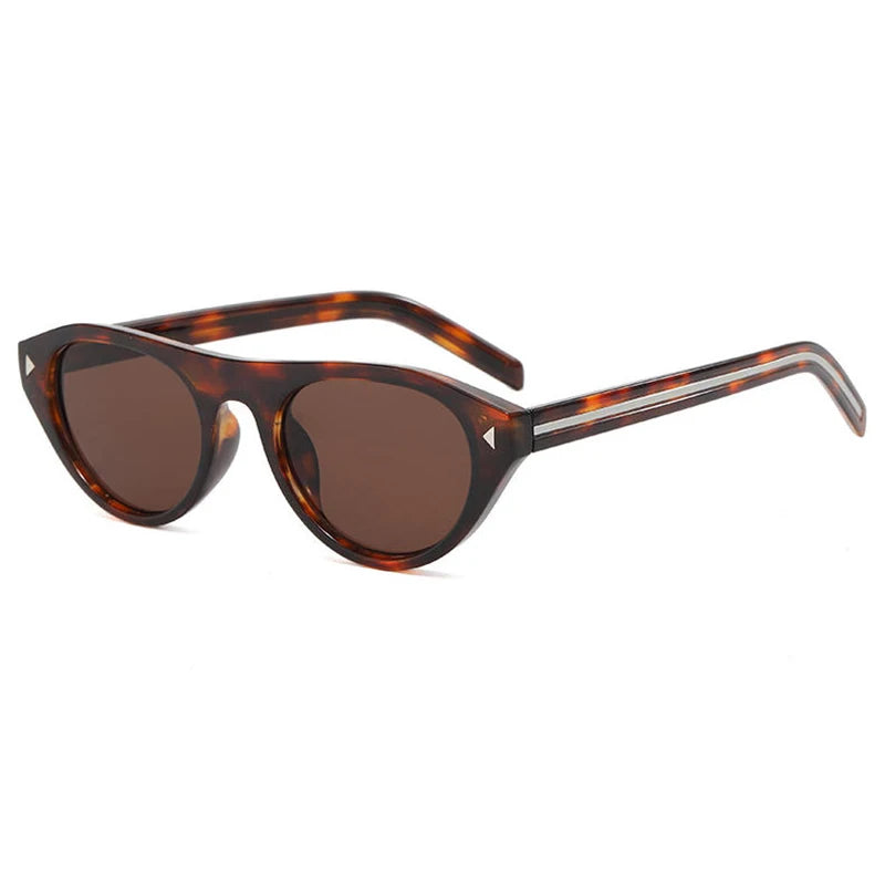 Retro small oval sunglasses for women and men by HSF Marketplace, trendy cat eye narrow sunnies for vacation and fashion outfits.