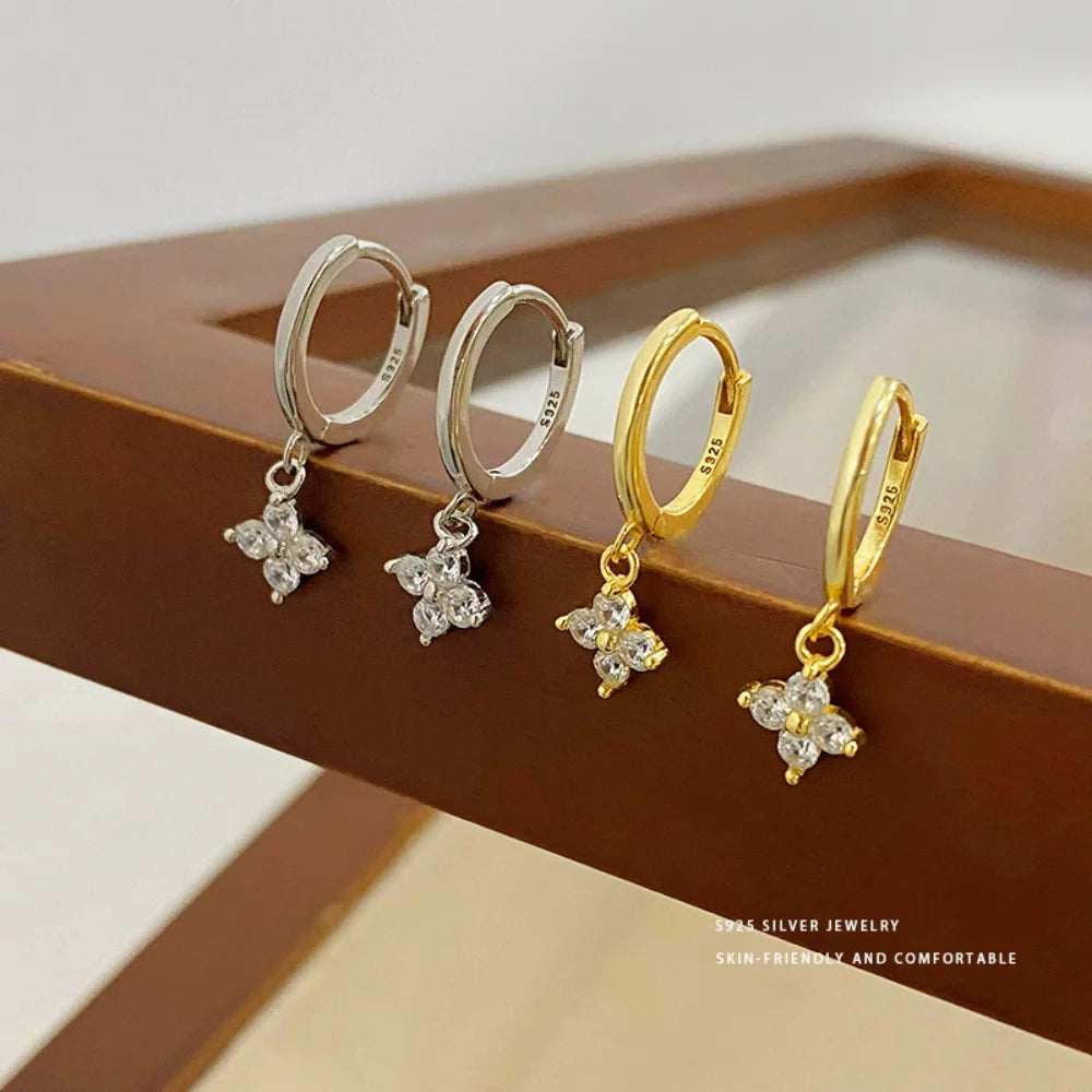 925 sterling silver leaf earrings for women, trendy jewelry with delicate botanical design