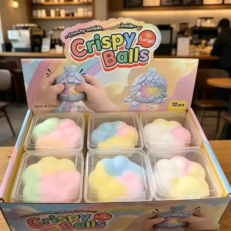 2026 Hot Selling Crispy Donut Squishy Toy, Macaron Cat Paw Chocolate Crunchy Stress Relief Vent Fidget Toy