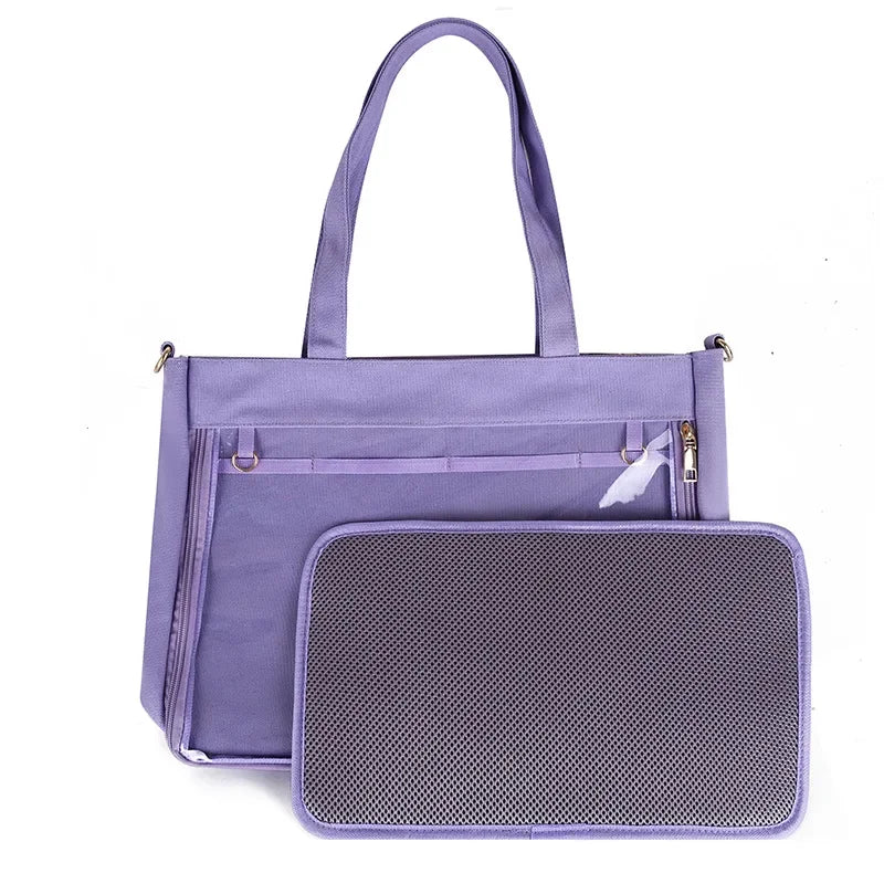 Black Big Ita Bag with transparent insert, Japanese kawaii design, clear shoulder straps, perfect for women’s handbags and purses.