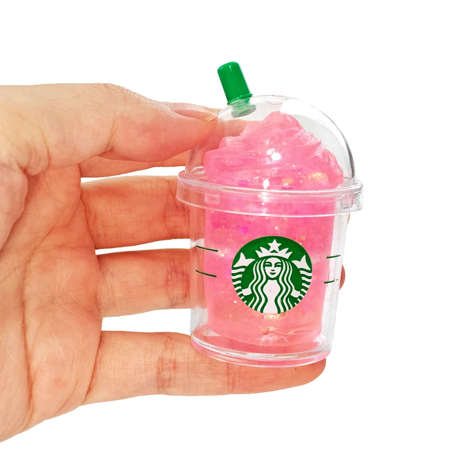 NeeDoh Strawberry Drink squishy toy with glittery frappuccino design for sensory fidget play