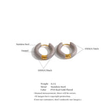 Minimalist stainless steel enamel hoop earrings in lavender and beige by HSF Marketplace