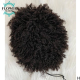 Afro kinky curly drawstring ponytail human hair extensions, 3C 4A natural black hairpiece for women