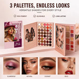 HSF Marketplace eyeshadow palette book with 76, 91, or 117 matte, shimmer, and glitter colors for makeup looks
