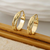 Gold-plated stainless steel round hoop earrings for women by HSF Marketplace