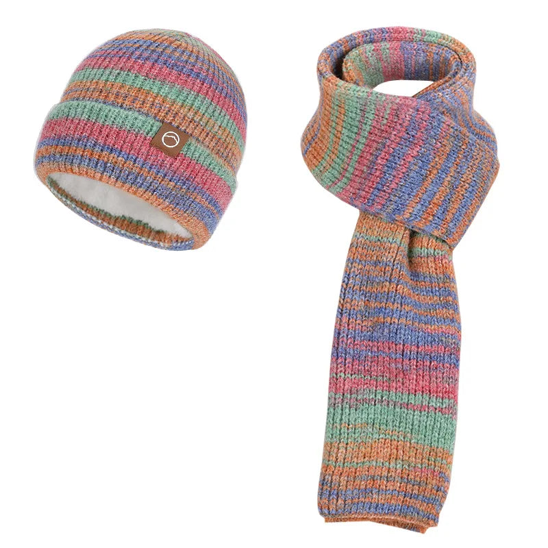 Women’s gradient color knitted hat, scarf, and gloves winter set by HSF Marketplace