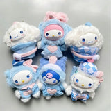 Sanrio Family Fox Island & Blue Flutter vinyl plush blind box pendants featuring Hello Kitty and Kuromi figures