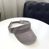 Women's washed cotton summer sun hat, empty top cap with visor for sports, travel, beach, golf, and UV protection