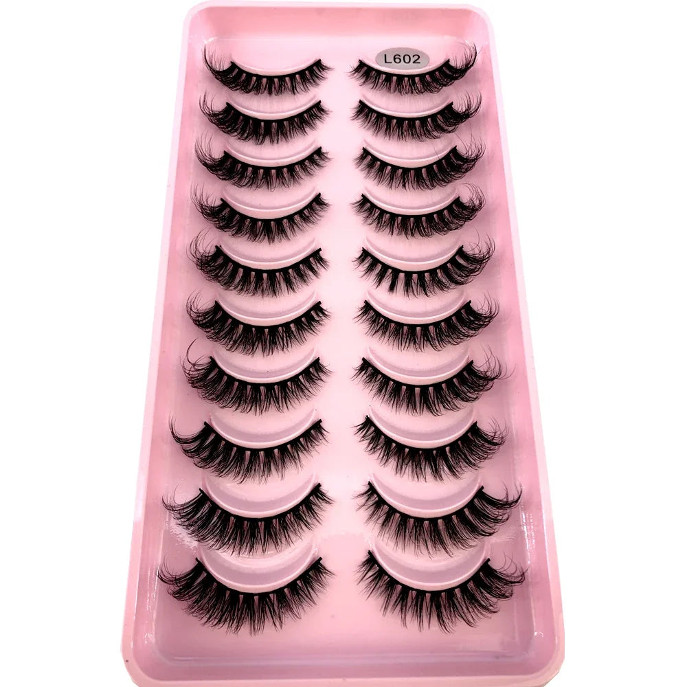 3D faux mink hair false eyelashes, 10 pairs of fluffy HSF Marketplace lashes in assorted styles