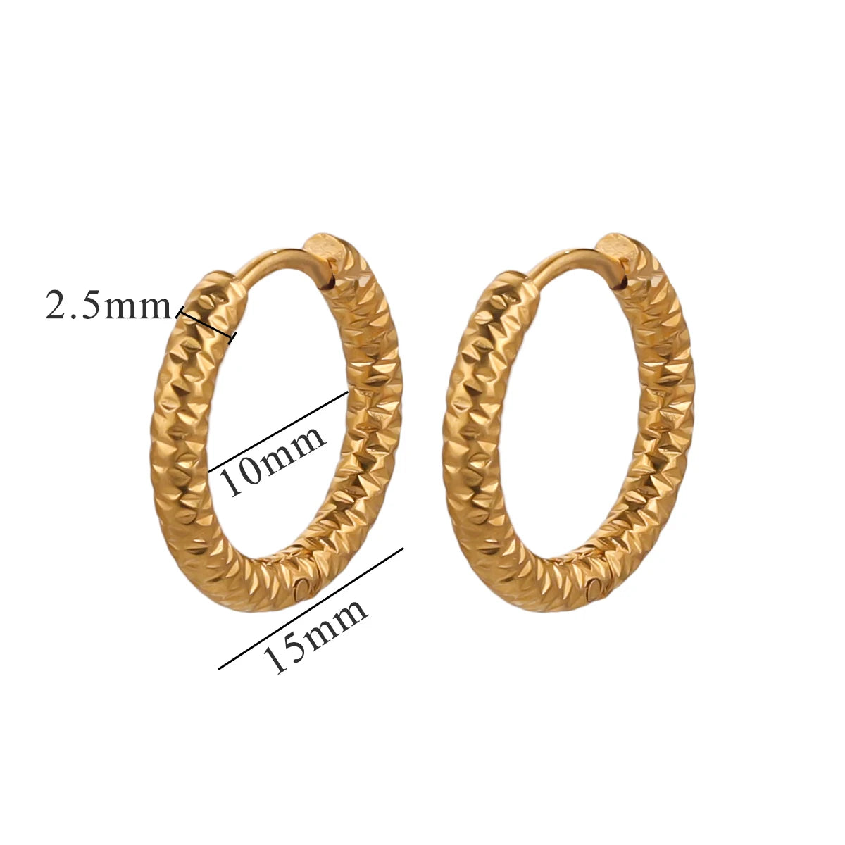 6-piece stainless steel textured hoop earrings for DIY jewelry making by HSF Marketplace