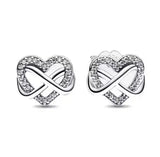 925 sterling silver herbarium cluster heart halo stud earrings for women with sparkling floral design