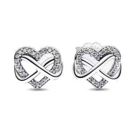 925 sterling silver herbarium cluster heart halo stud earrings for women with sparkling floral design