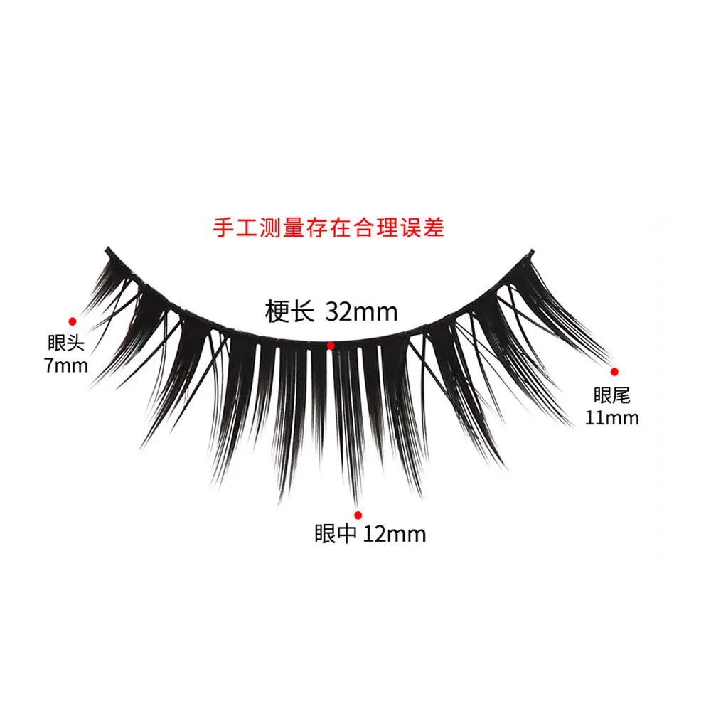 Set of 5 pairs of thick, long false eyelashes for natural or dramatic looks, handmade beauty extensions for daily or cosplay wear.
