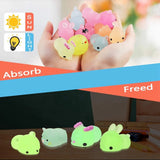 Glow-in-the-Dark Mini Mochi Squishy Animals – Cute Stress Relief Sensory Fidget Toys