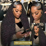 High Density 250% 40 46Inch Deep Wave 13x4 13x6 HD Lace Front Human Hair Wig Loose Water Wave Curly Lace Frontal Wigs Human Hair